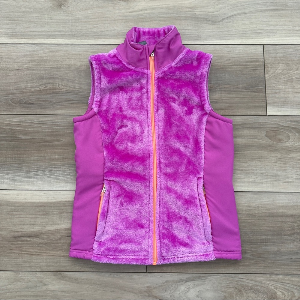 Champion C9 Girls Fleece Zip-Up Vest Size M 8-10 Purple Turtleneck Activewear